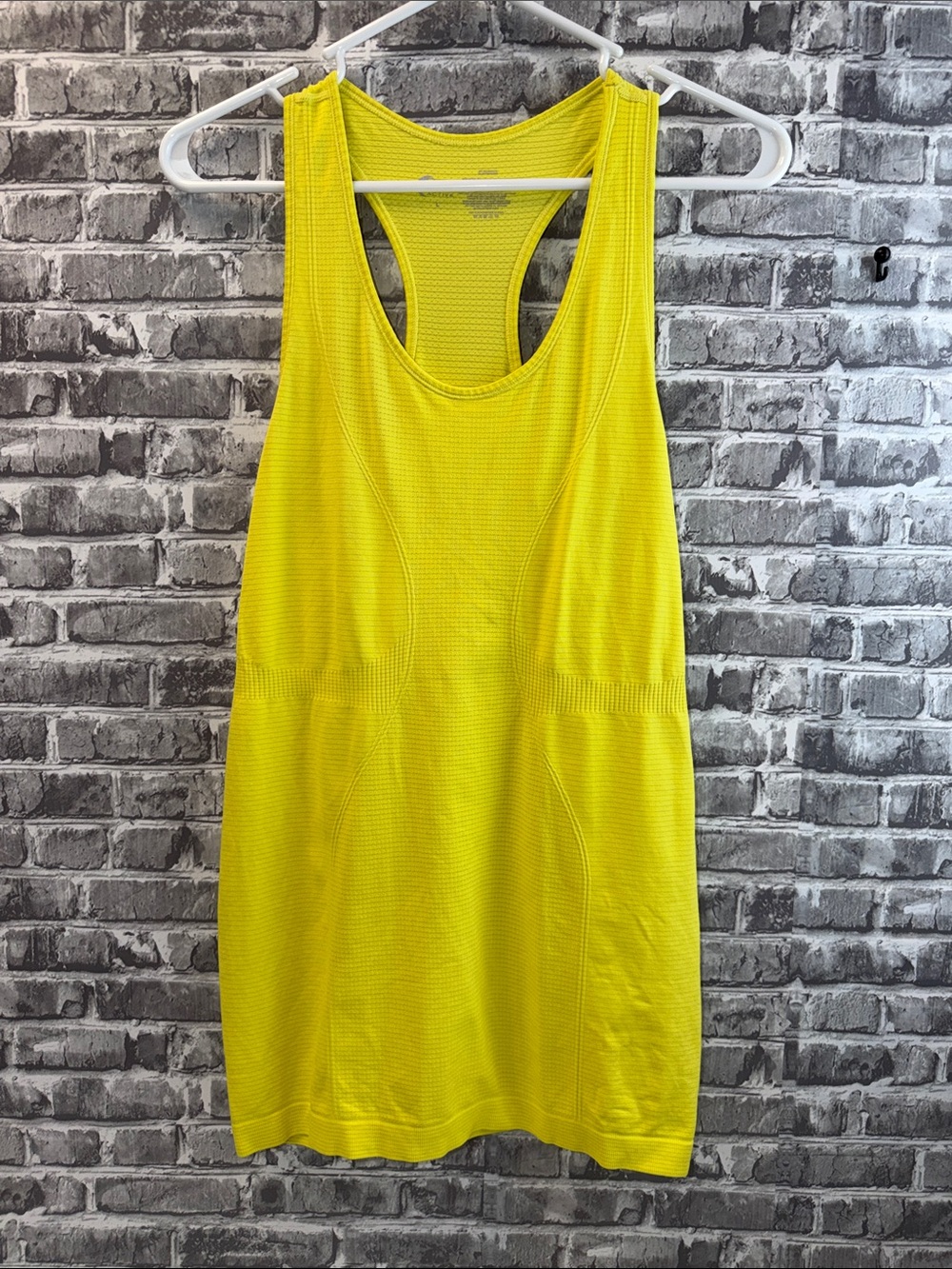 ZYIA Yellow Ribbed Racerback Tank